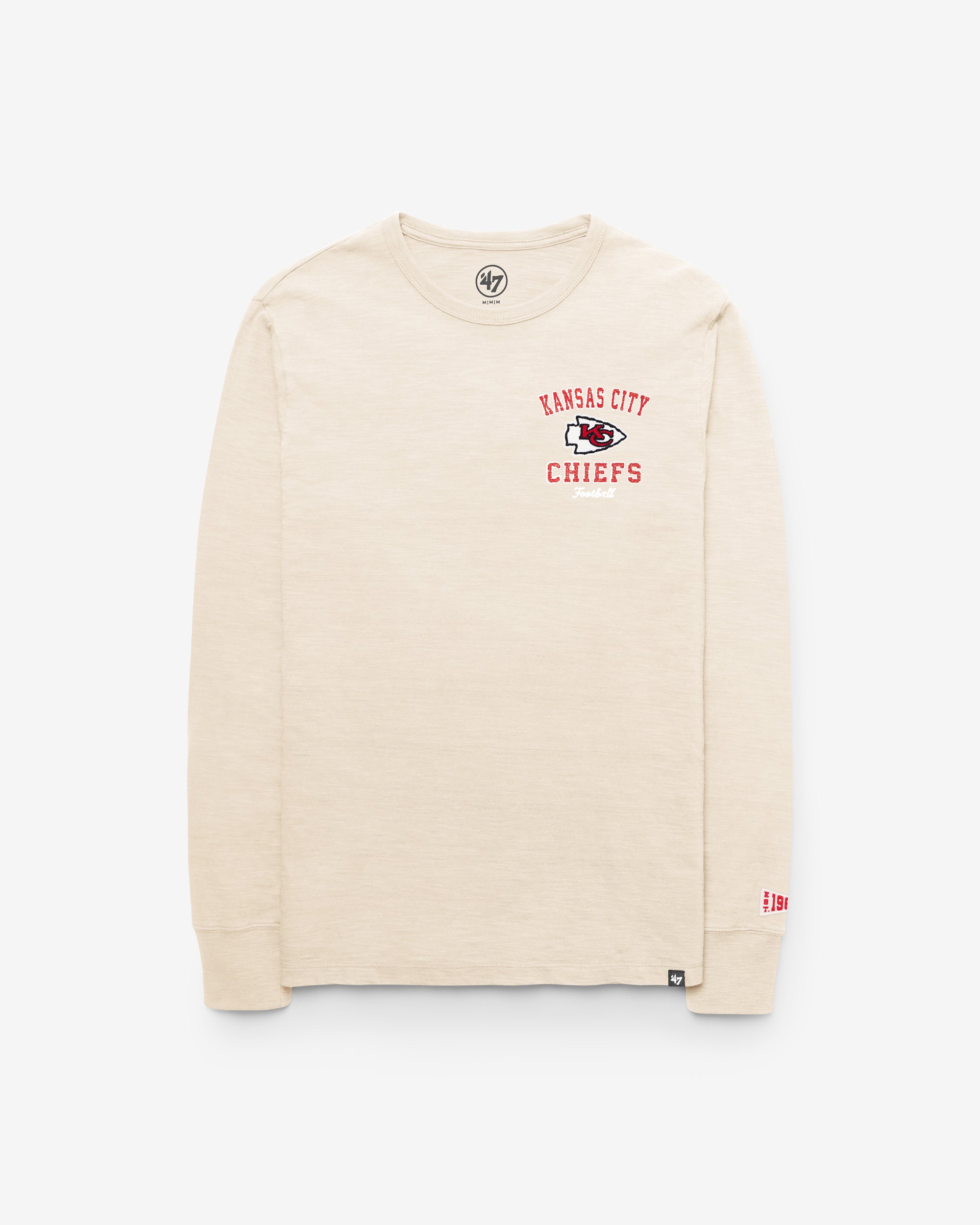 KANSAS CITY CHIEFS EGREMONT WELL WORN '47 HEAVY SLUB LONG SLEEVE TEE