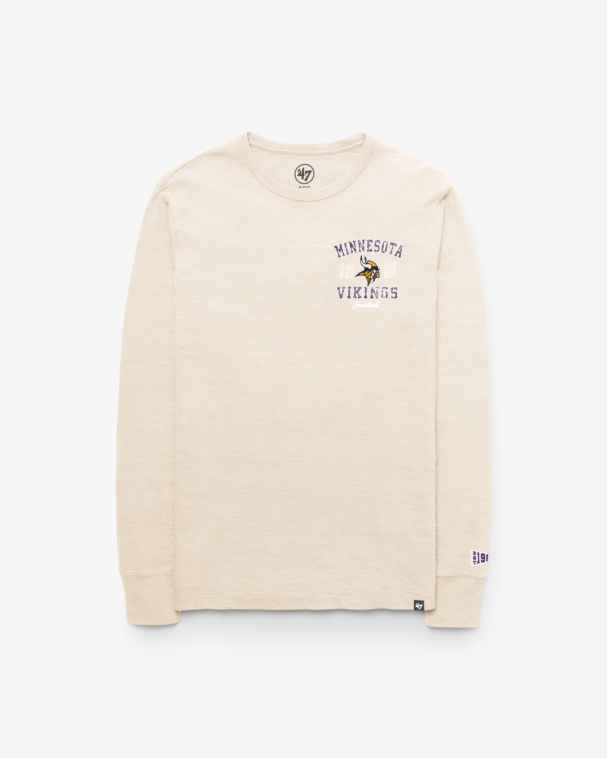 MINNESOTA VIKINGS EGREMONT WELL WORN '47 HEAVY SLUB LONG SLEEVE TEE