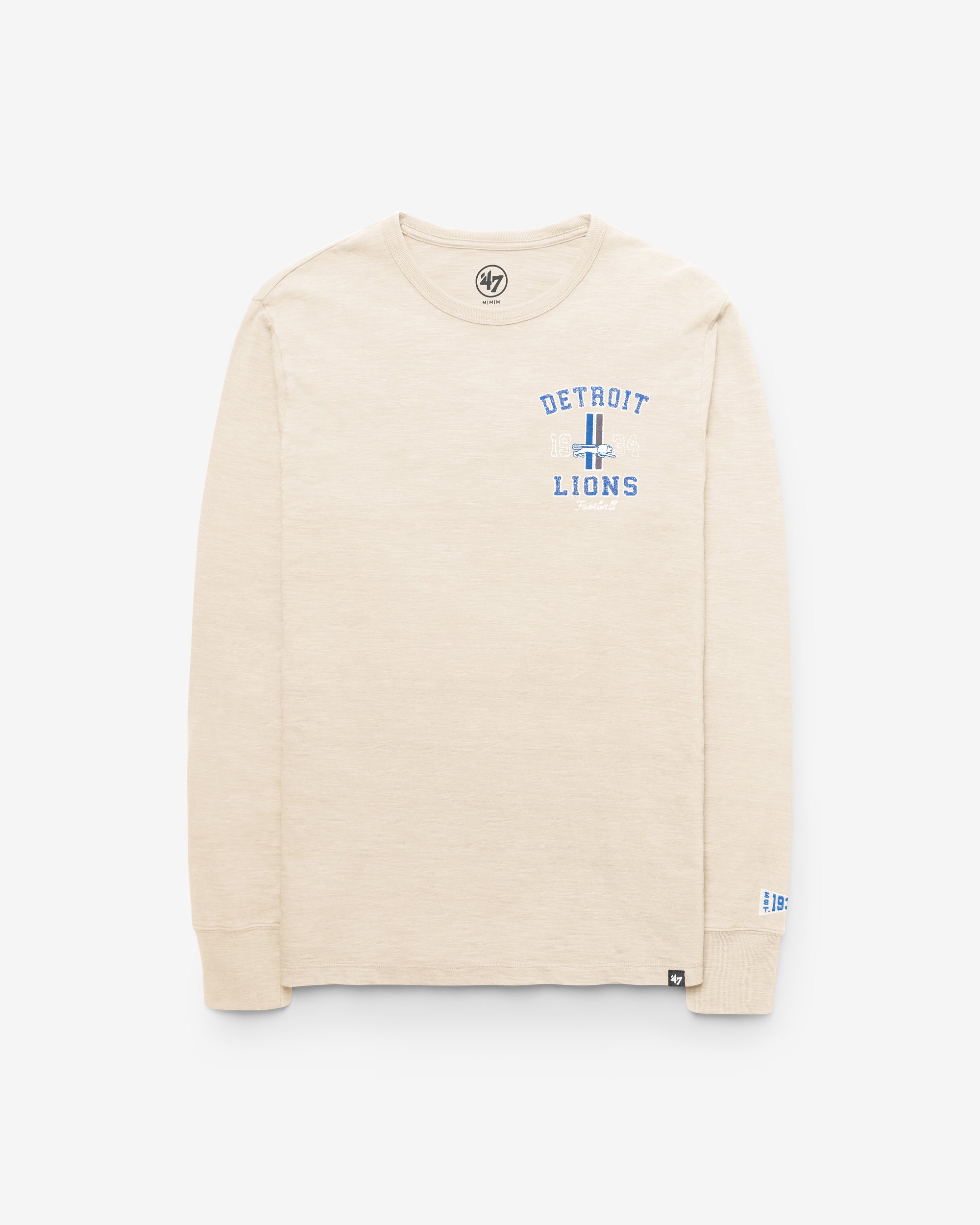 DETROIT LIONS HISTORIC EGREMONT WELL WORN '47 HEAVY SLUB LONG SLEEVE TEE
