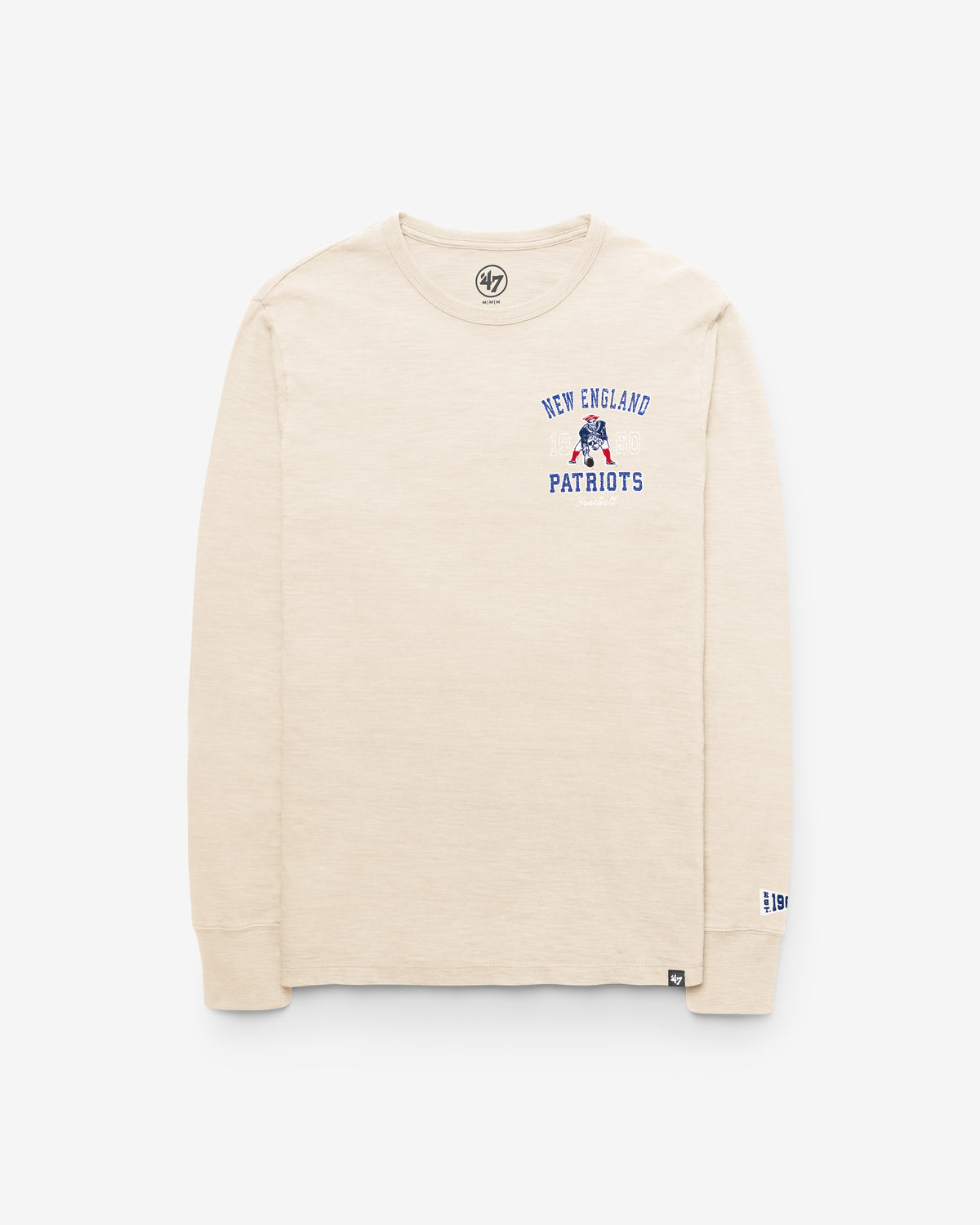 NEW ENGLAND PATRIOTS HISTORIC EGREMONT WELL WORN '47 HEAVY SLUB LONG SLEEVE TEE