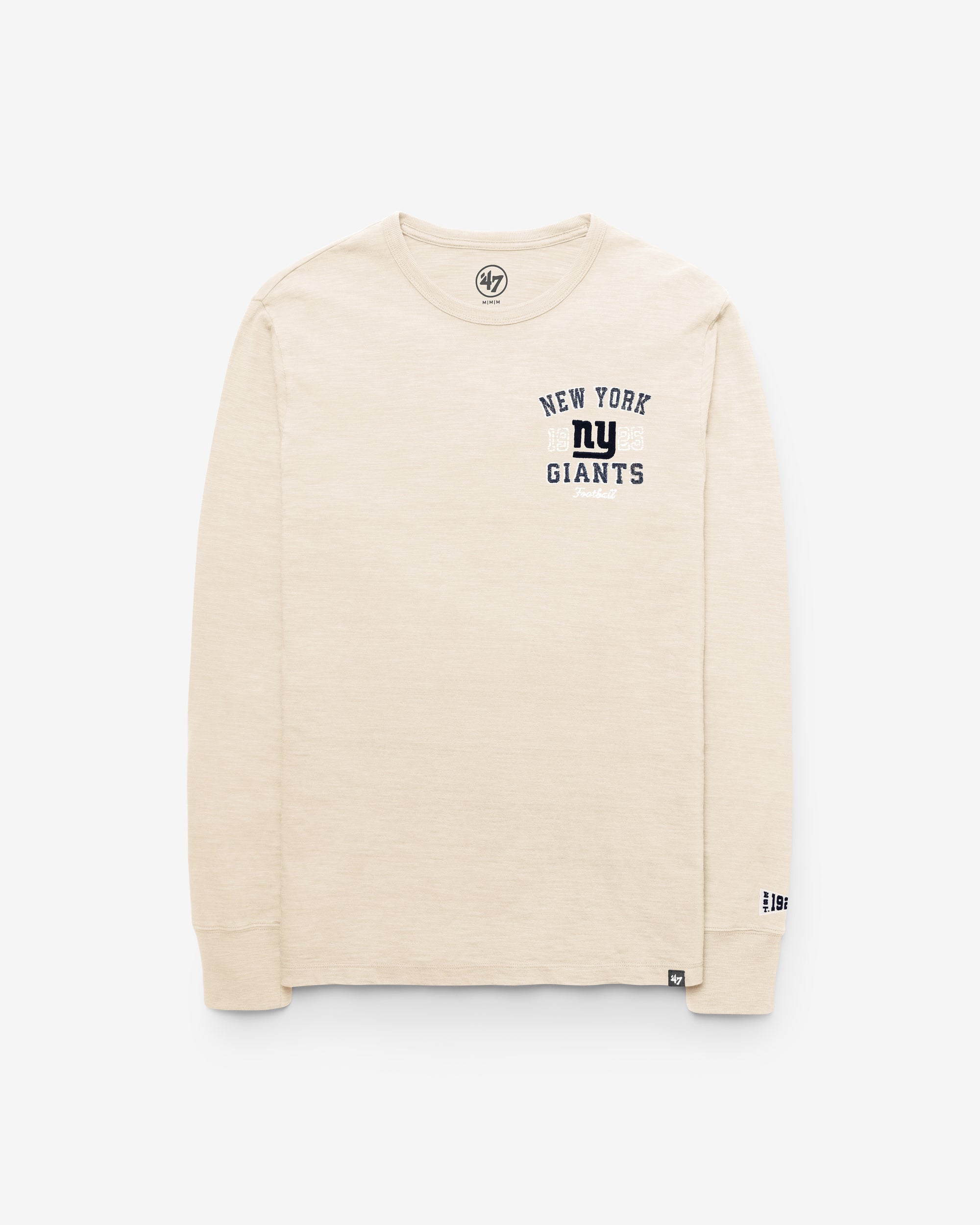 NEW YORK GIANTS HISTORIC EGREMONT WELL WORN '47 HEAVY SLUB LONG SLEEVE TEE