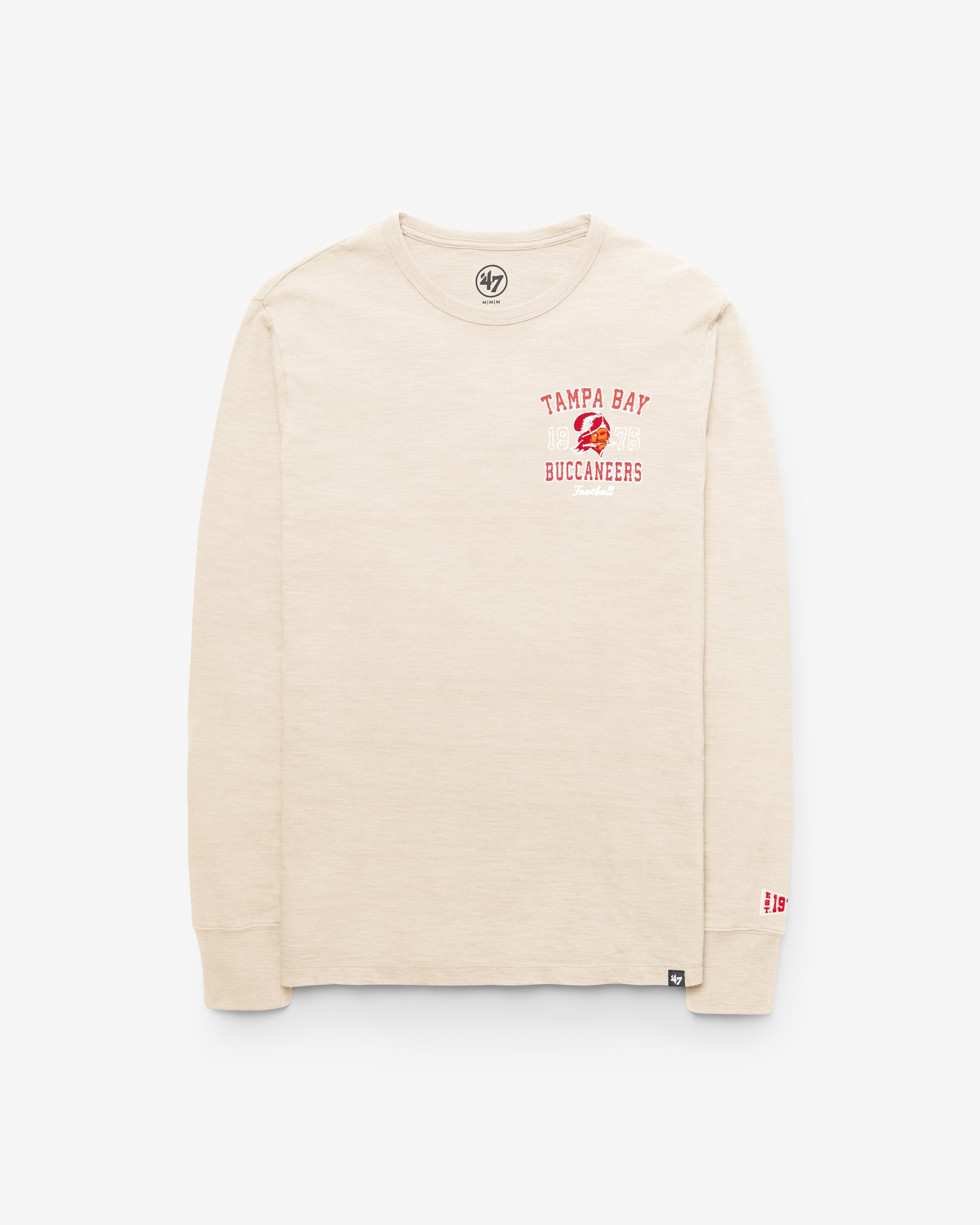 TAMPA BAY BUCCANEERS HISTORIC EGREMONT WELL WORN '47 HEAVY SLUB LONG SLEEVE TEE