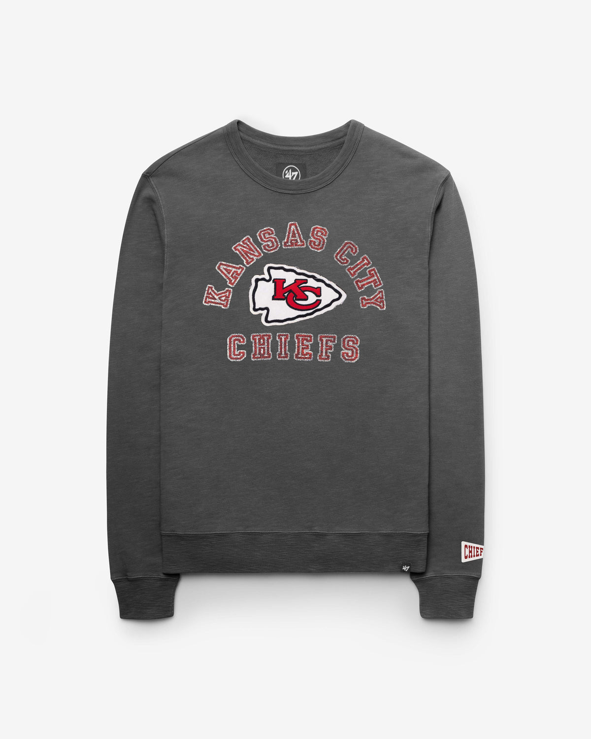 KANSAS CITY CHIEFS CALDERWOOD WELL WORN '47 FRENCH TERRY CREW