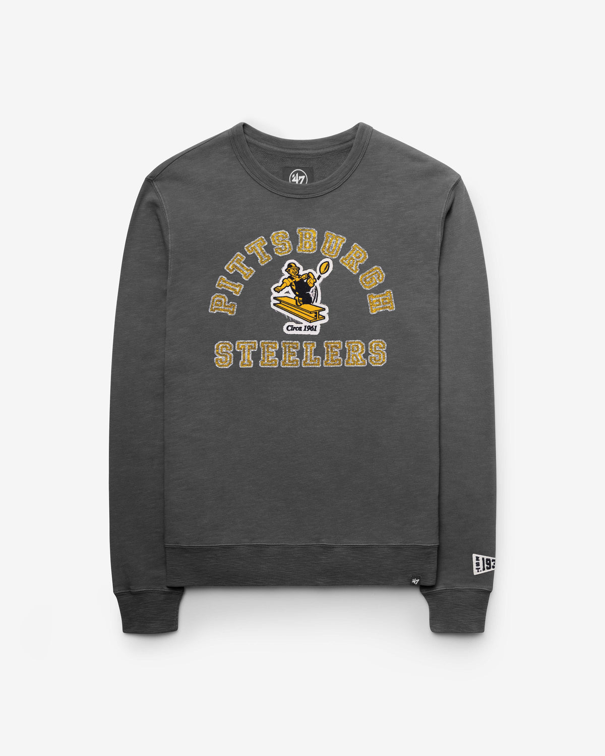 PITTSBURGH STEELERS HISTORIC CALDERWOOD WW '47 FRENCH TERRY CREW