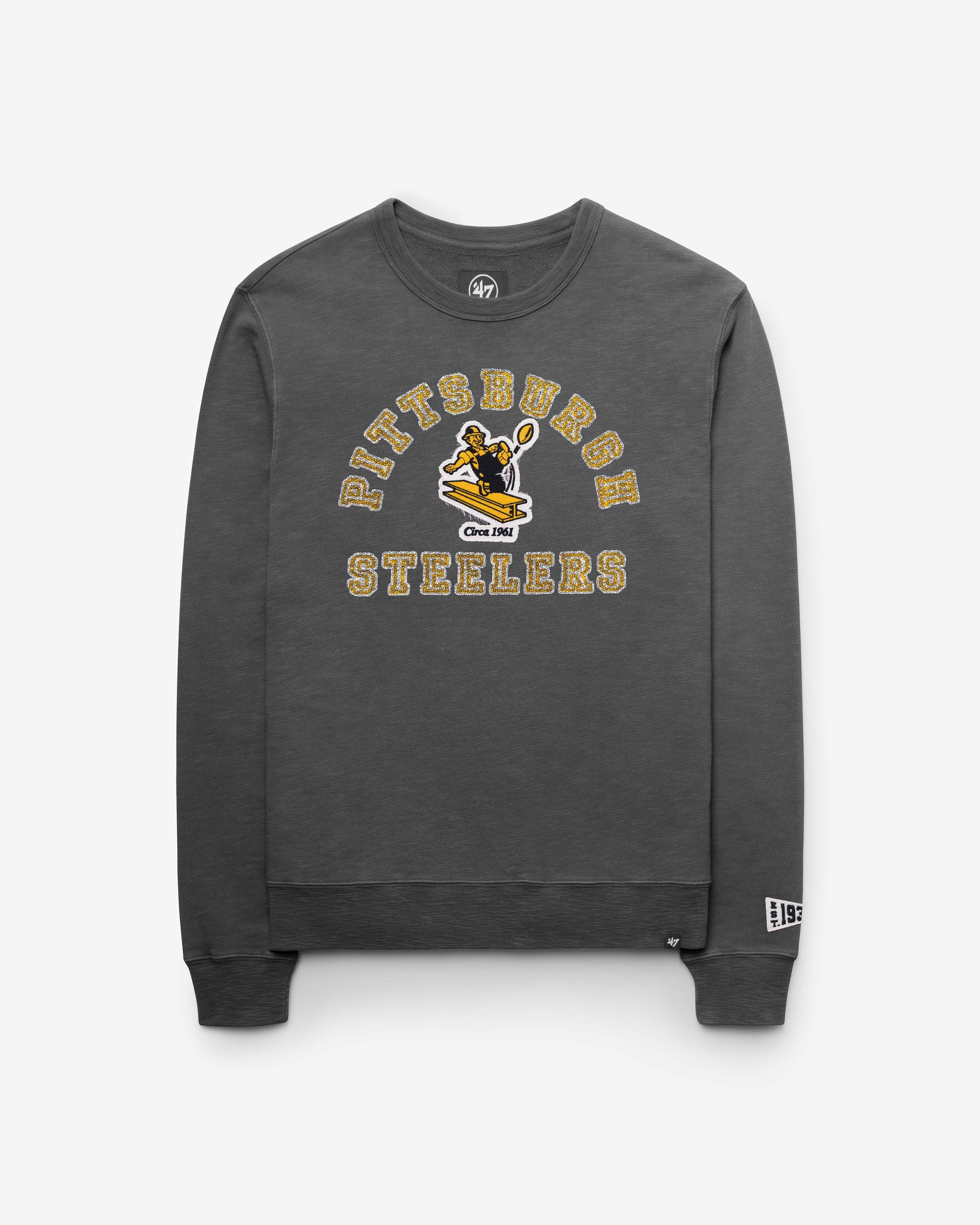 PITTSBURGH STEELERS HISTORIC CALDERWOOD WW '47 FRENCH TERRY CREW