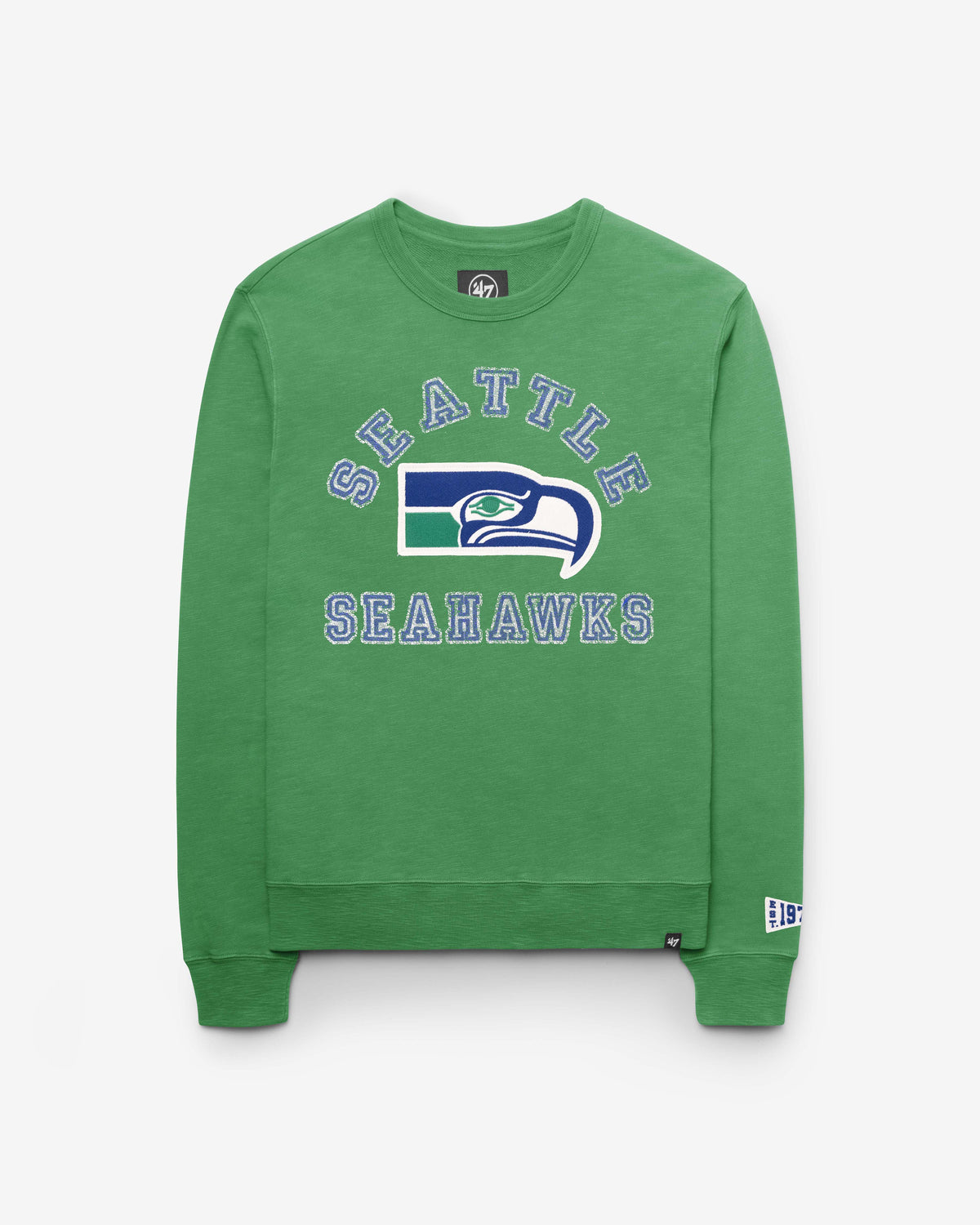 SEATTLE SEAHAWKS HISTORIC CALDERWOOD WELL WORN '47 FRENCH TERRY CREW