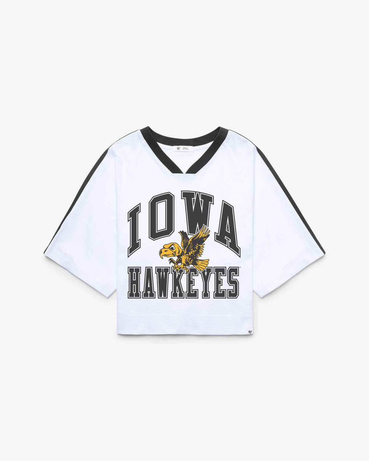 IOWA HAWKEYES VINTAGE BIG OVERARCH '47 WOMEN'S DROP NEEDLE RAGLAN JERSEY