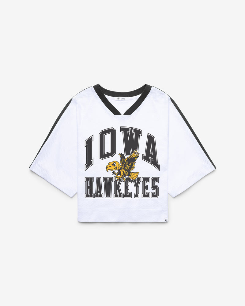 IOWA HAWKEYES VINTAGE BIG OVERARCH '47 WOMEN'S DROP NEEDLE RAGLAN JERSEY