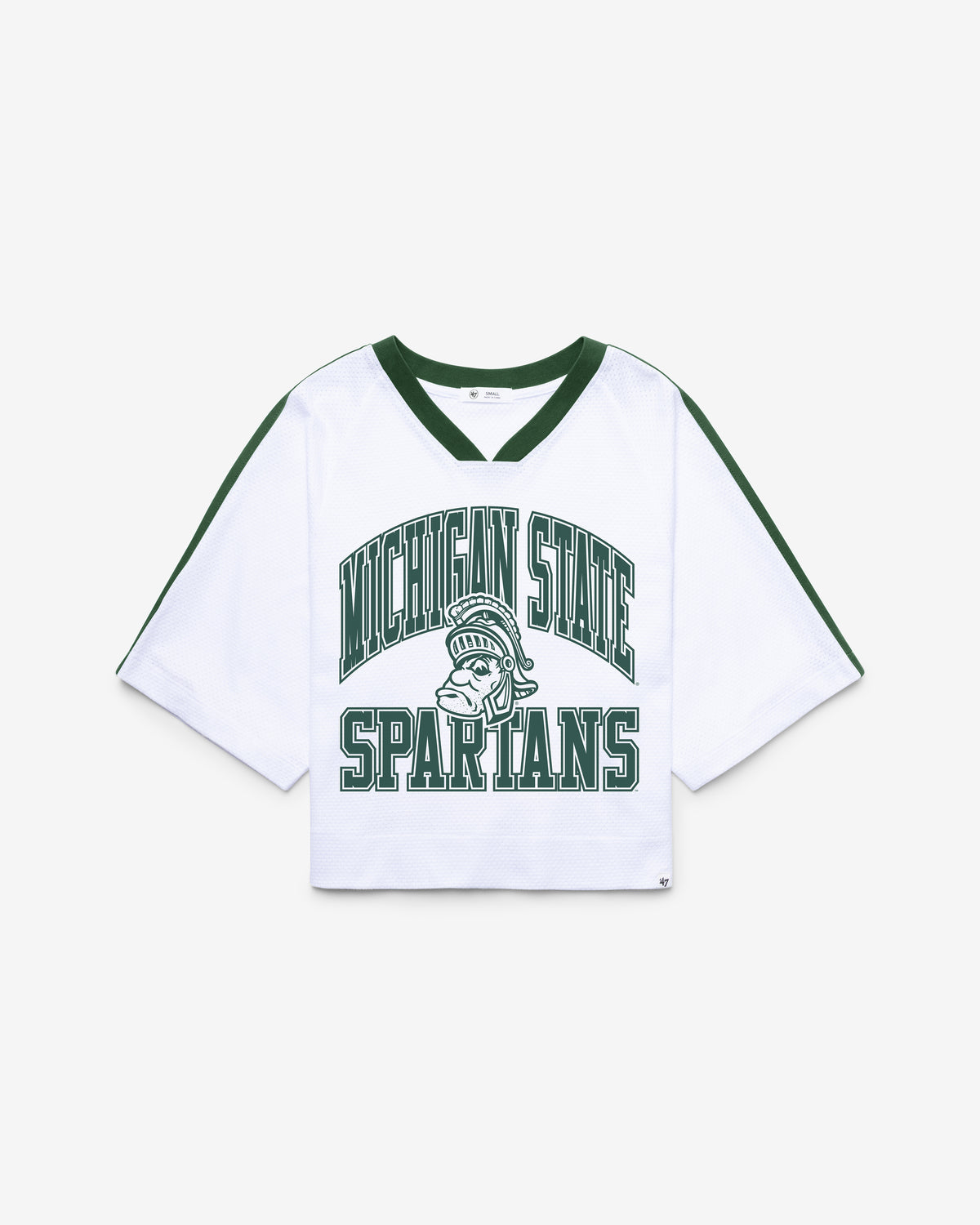 MICHIGAN STATE SPARTANS VINTAGE BIG OVERARCH '47 WOMEN'S DROP NEEDLE RAGLAN JERSEY
