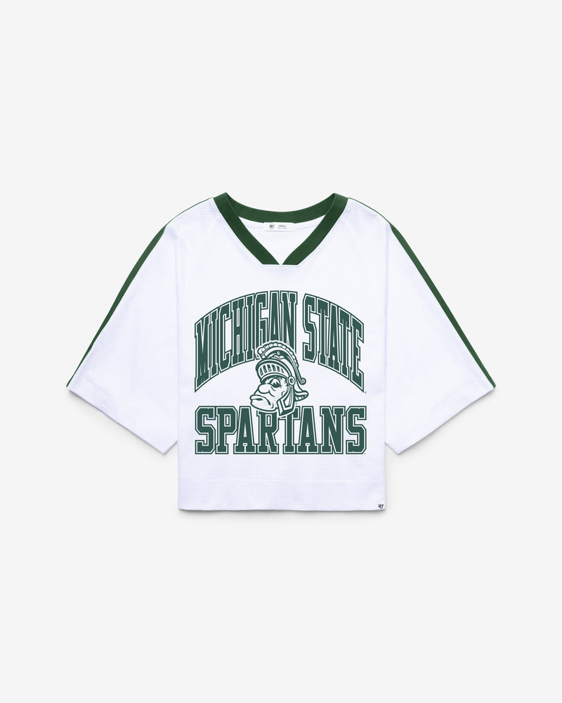 MICHIGAN STATE SPARTANS VINTAGE BIG OVERARCH '47 WOMEN'S DROP NEEDLE RAGLAN JERSEY