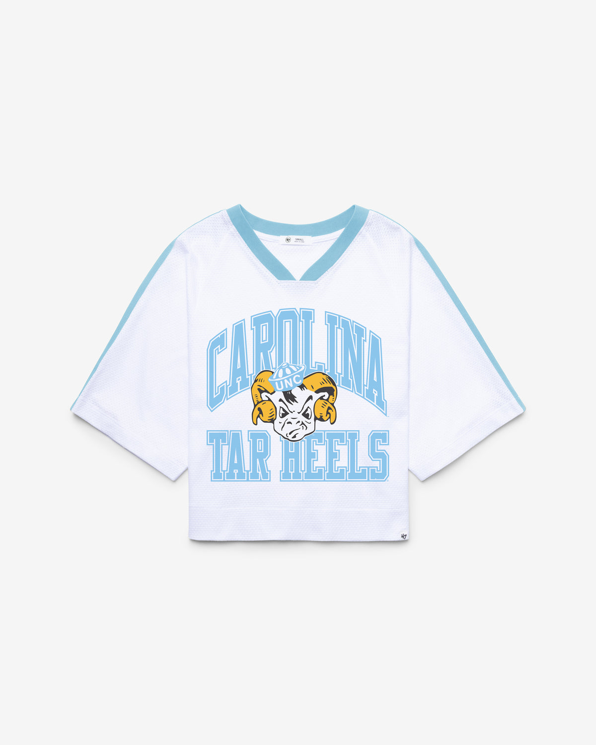 NORTH CAROLINA TAR HEELS UNC VINATGE BIG OVERARCH '47 DROP NEEDLE RAGLAN WOMENS JERSEY