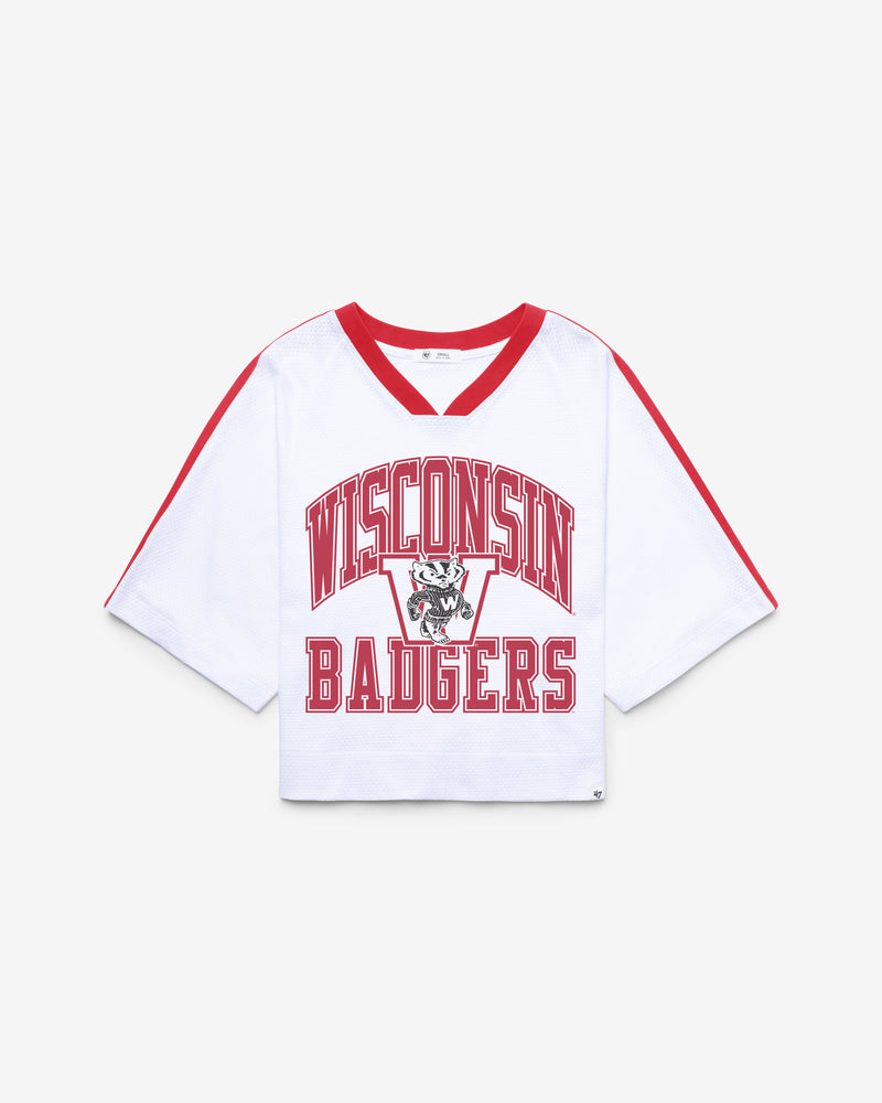 WISCONSIN BADGERS VINTAGE BIG OVERARCH '47 WOMEN'S DROP NEEDLE RAGLAN JERSEY