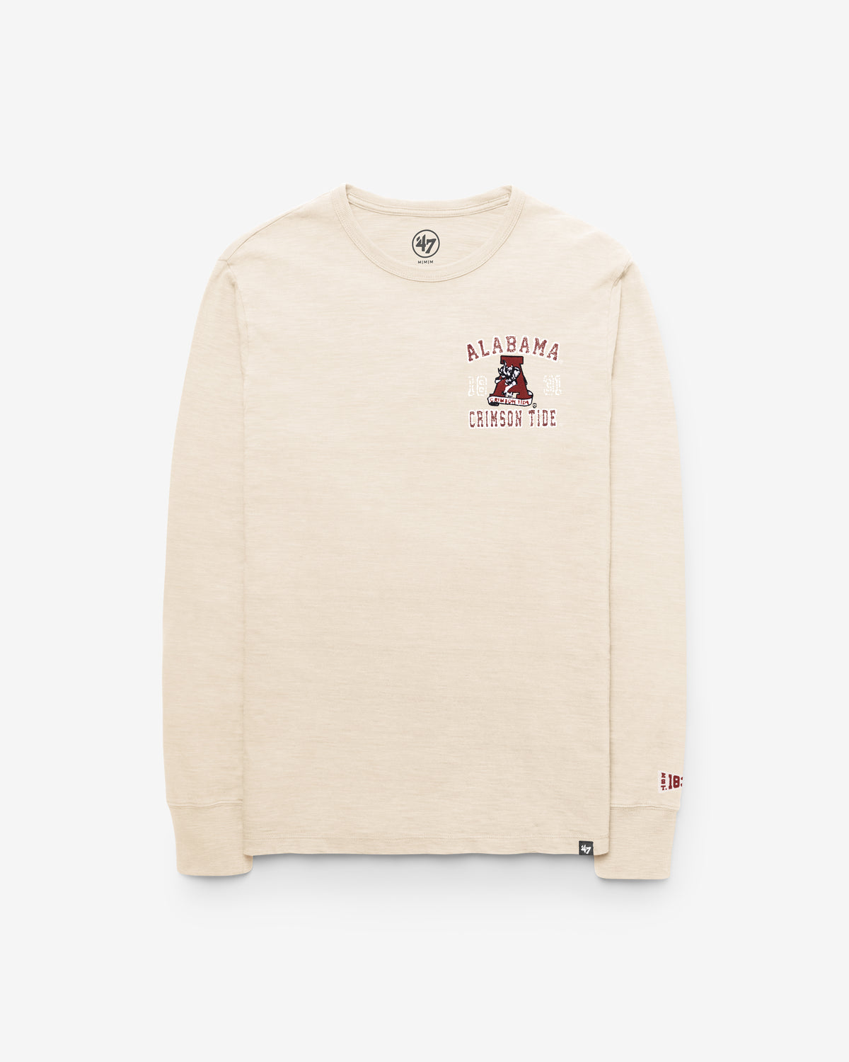 ALABAMA CRIMSON TIDE VINTAGE EGREMONT WELL WORN '47 HEAVY SLUB LONG SLEEVE TEE