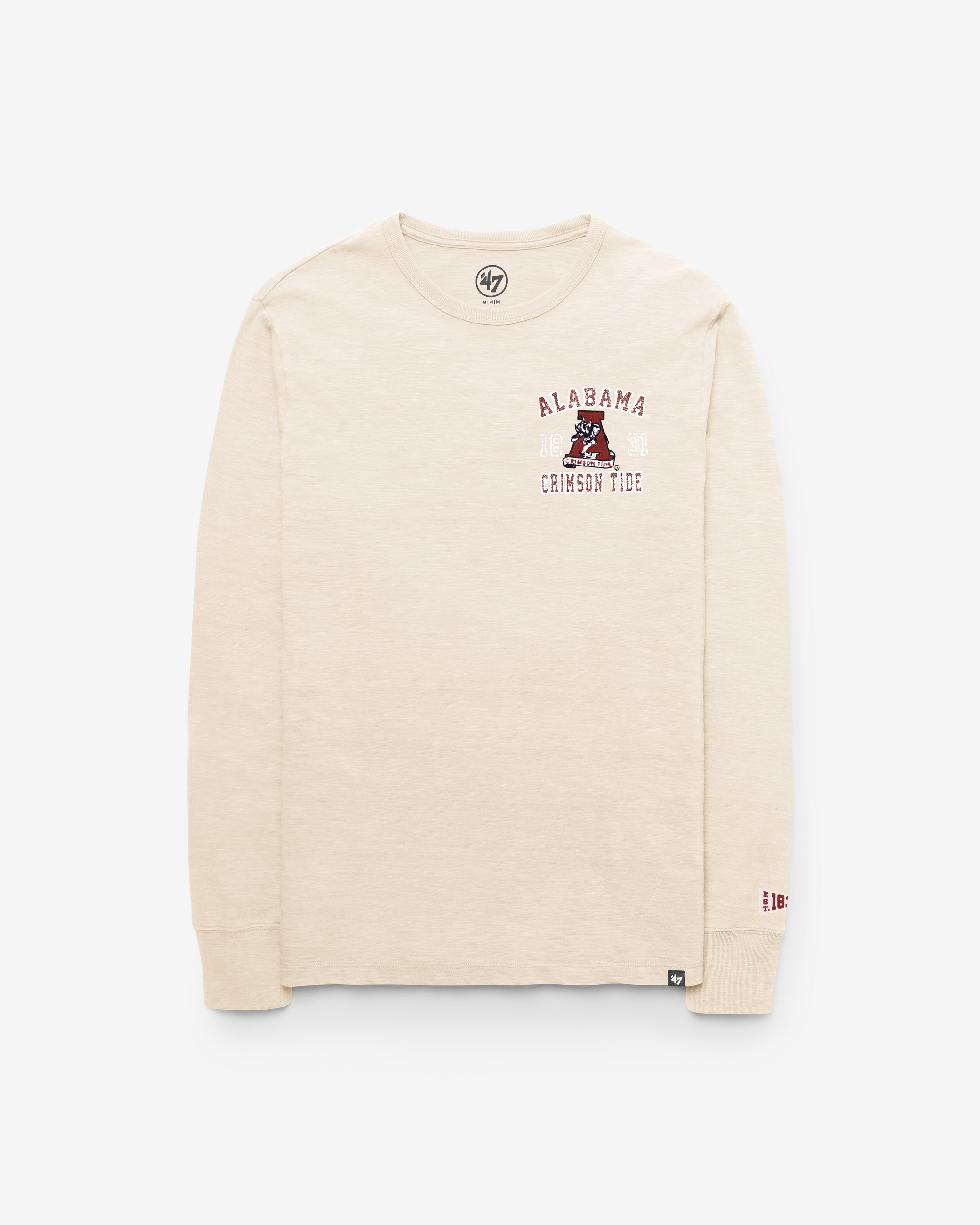 ALABAMA CRIMSON TIDE VINTAGE EGREMONT WELL WORN '47 HEAVY SLUB LONG SLEEVE TEE