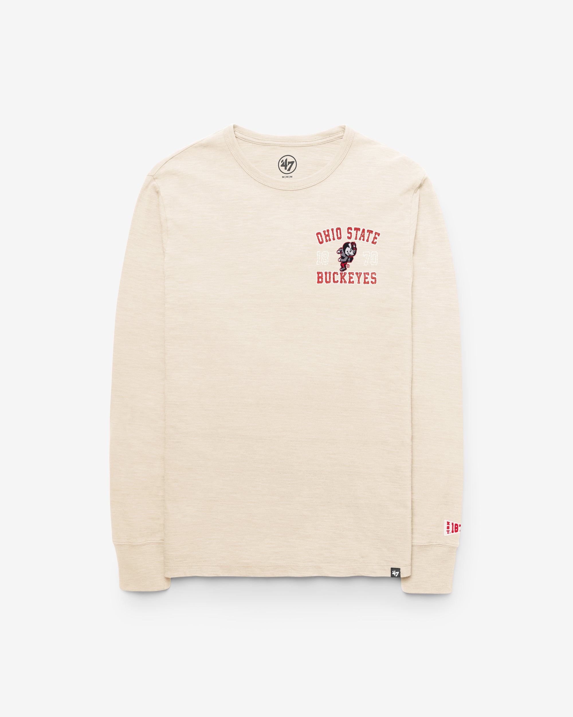 OHIO STATE BUCKEYES VINTAGE EGREMONT WELL WORN '47 HEAVY SLUB LONG SLEEVE TEE