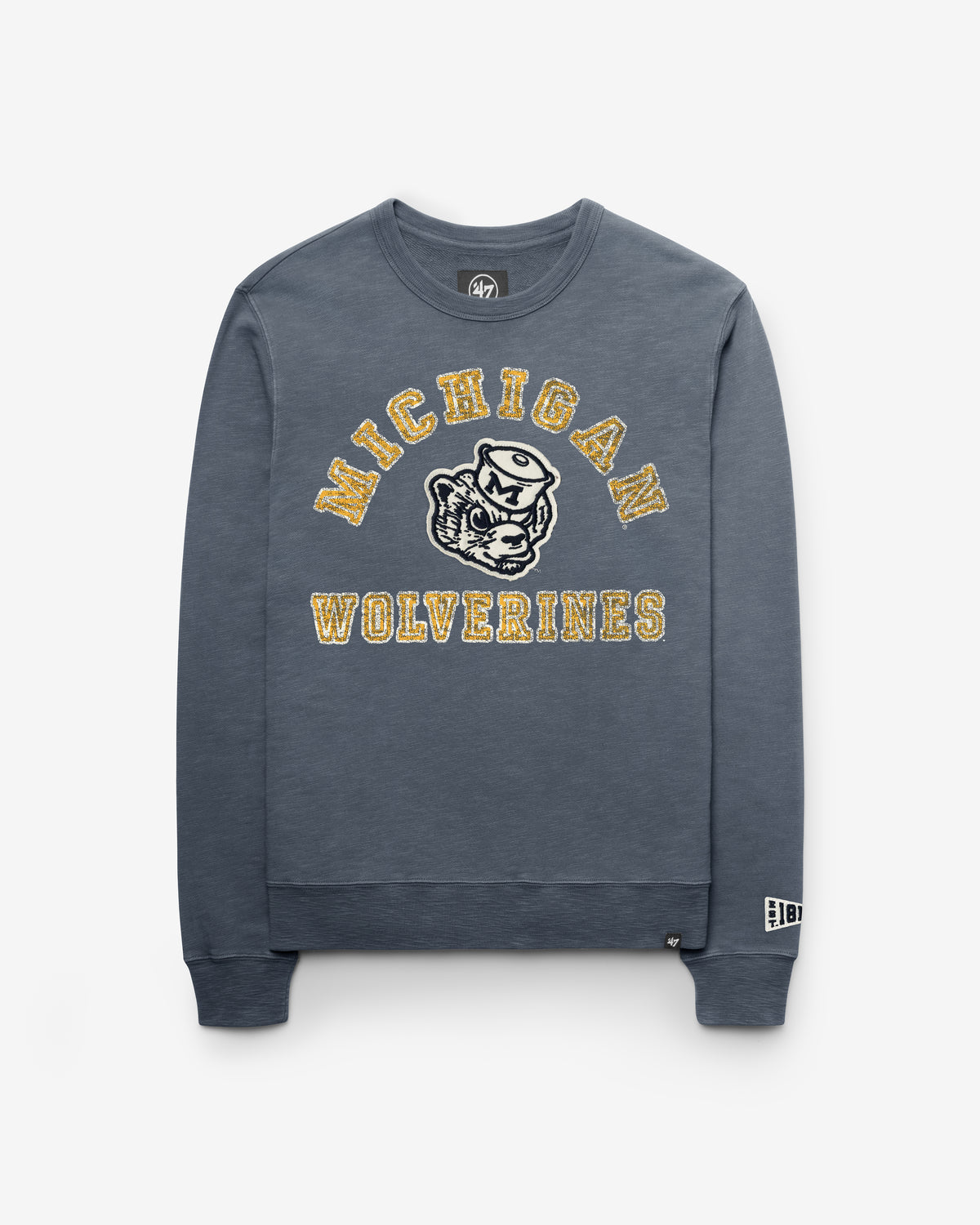 MICHIGAN WOLVERINES VINTAGE CALDERWOOD WELL WORN '47 FRENCH TERRY CREW
