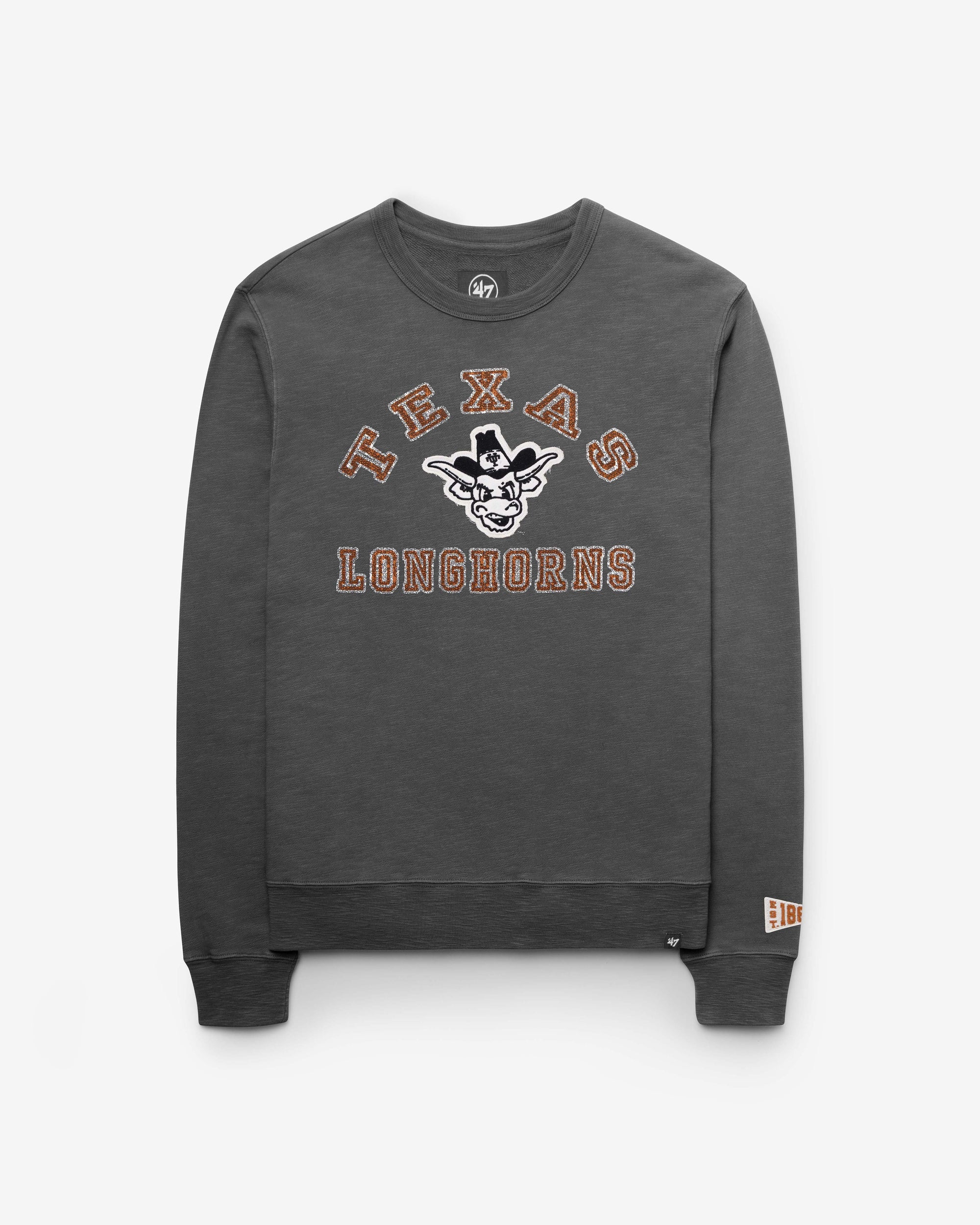 TEXAS LONGHORNS VINTAGE CALDERWOOD WELL WORN '47 FRENCH TERRY CREW