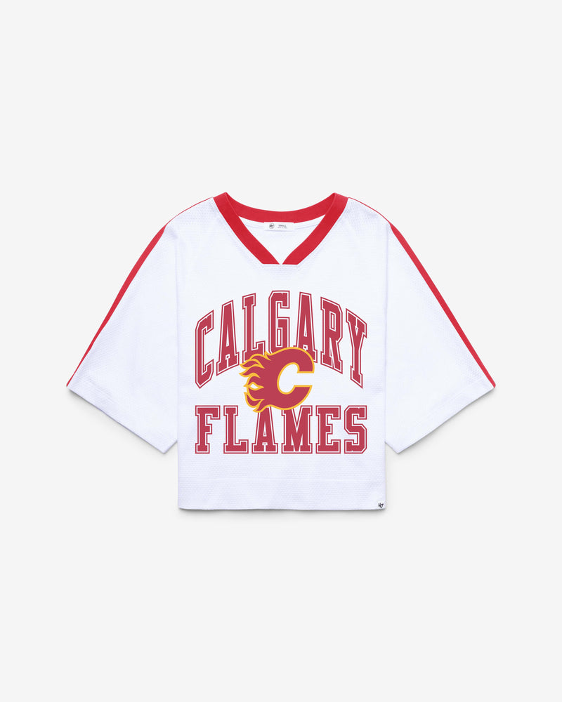CALGARY FLAMES VINTAGE BIG OVERARCH '47 WOMEN'S DROP NEEDLE RAGLAN