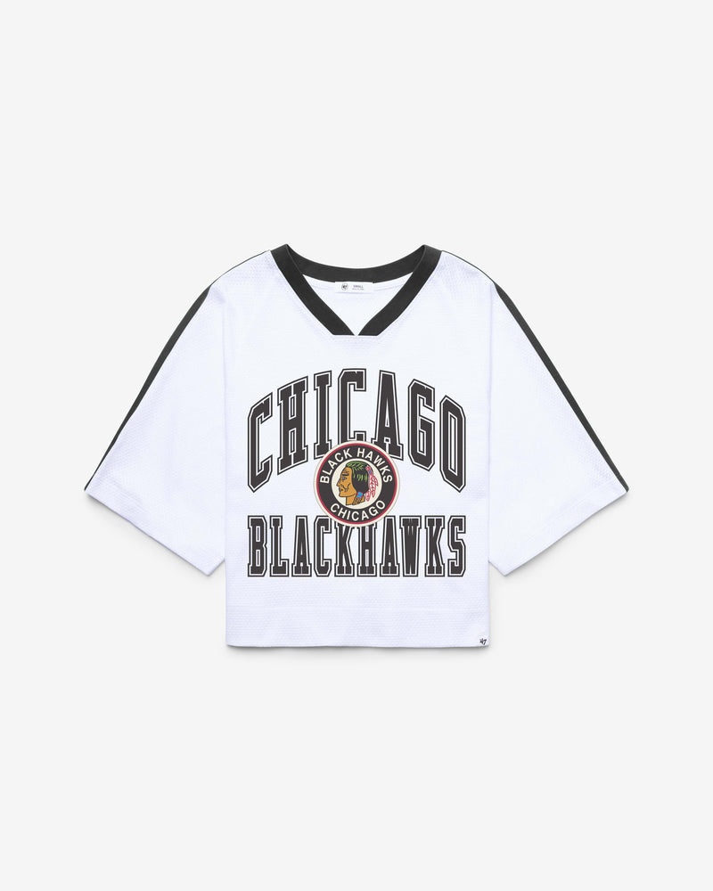 CHICAGO BLACKHAWKS VINTAGE BIG OVERARCH '47 WOMEN'S DROP NEEDLE RAGLAN