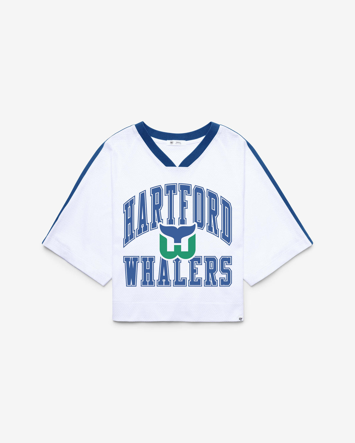 HARTFORD WHALERS VINTAGE BIG OVERARCH '47 WOMEN'S DROP NEEDLE RAGLAN
