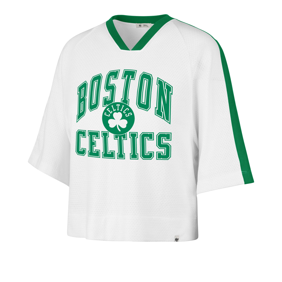 BOSTON CELTICS BIG OVERARCH '47 WOMEN'S DROP NEEDLE RAGLAN TEE