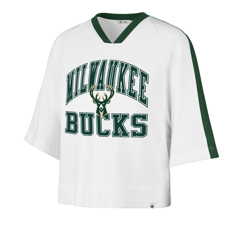 MILWAUKEE BUCKS BIG OVERARCH '47 WOMEN'S DROP NEEDLE RAGLAN TEE