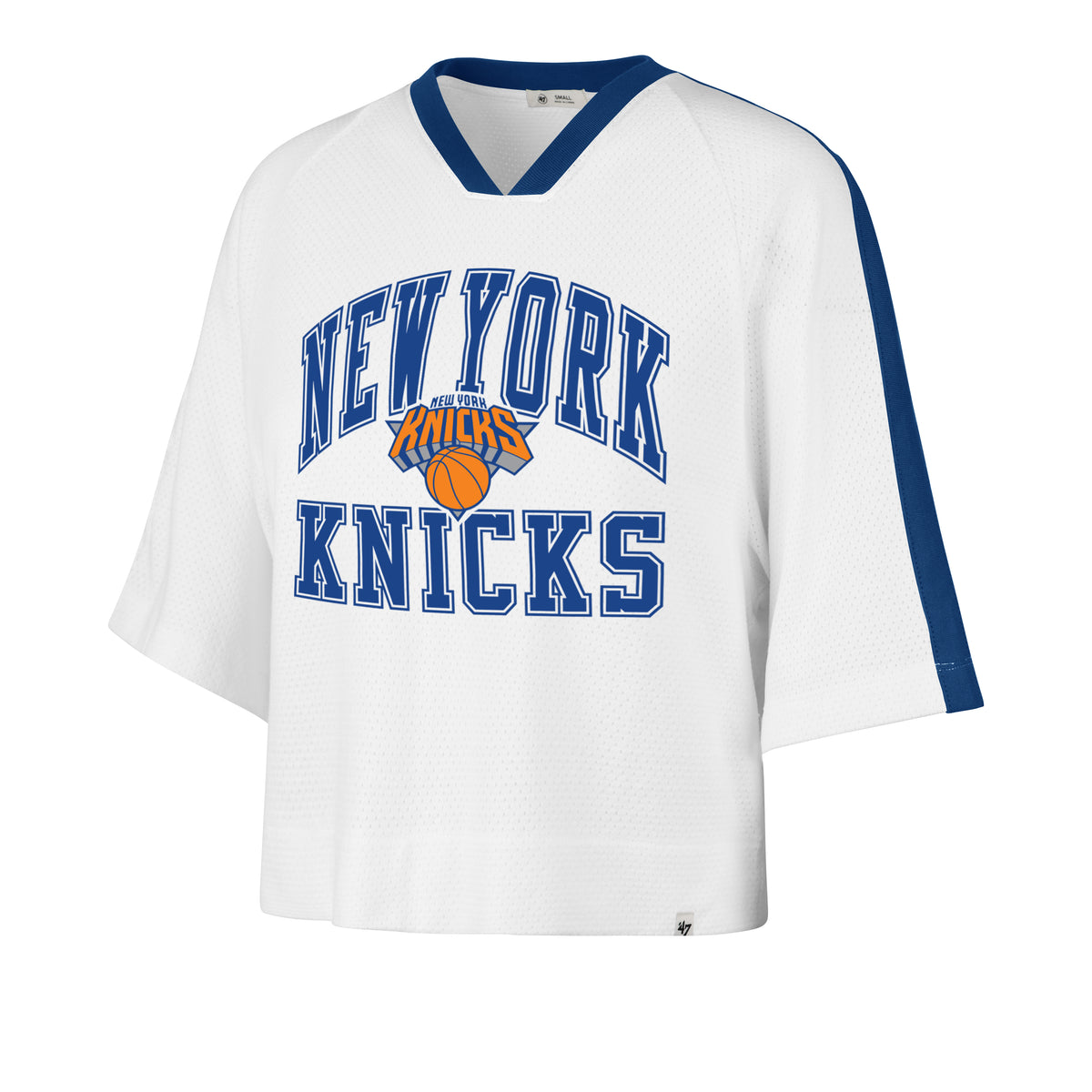 NEW YORK KNICKS BIG OVERARCH '47 WOMEN'S DROP NEEDLE RAGLAN TEE