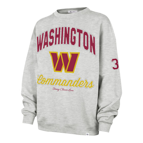 WASHINGTON COMMANDERS STONEY CLOVER LANE X '47 OVERSIZED GLITTER ARCH  CREW WOMENS