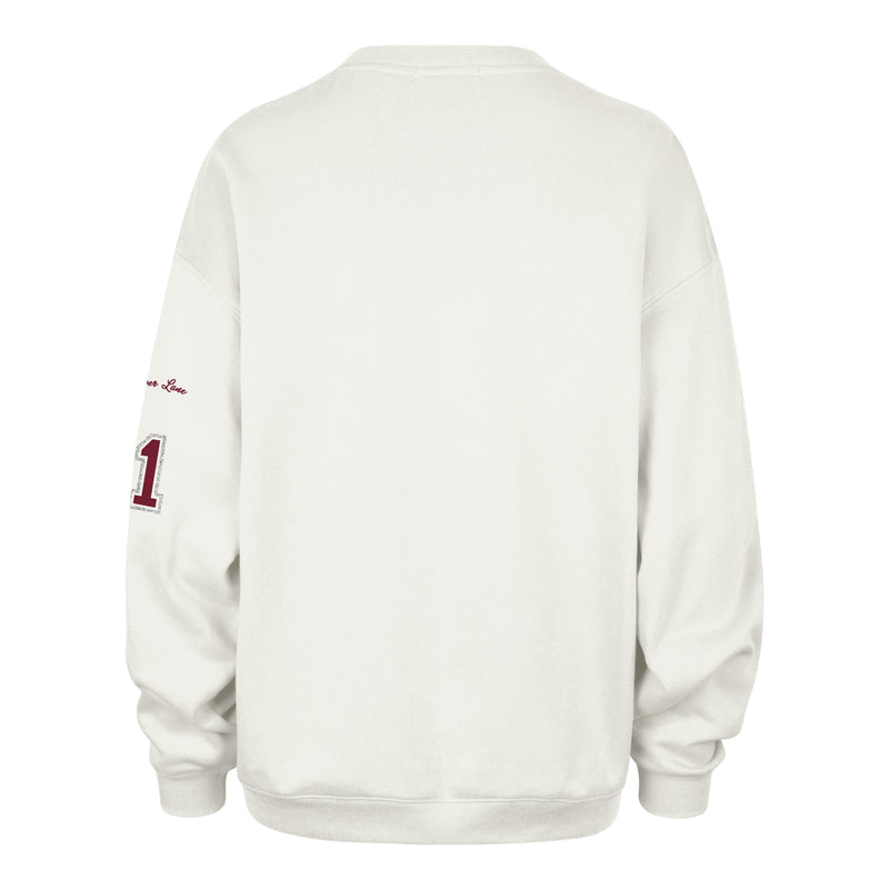 ALABAMA CRIMSON TIDE STONEY CLOVER LANE X '47 OVERSIZED GLITTER ARCH CREW WOMENS