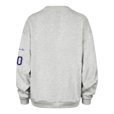 LOUISIANA STATE TIGERS LSU STONEY CLOVER LANE X '47 OVERSIZED GLITTER ARCH CREW WOMENS
