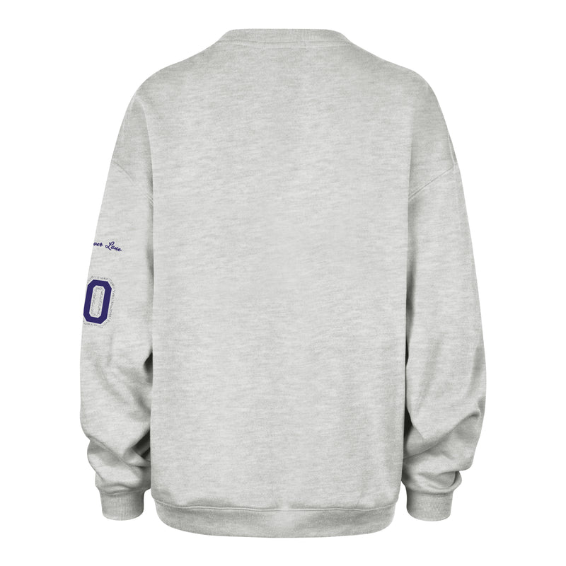 LOUISIANA STATE TIGERS LSU STONEY CLOVER LANE X '47 OVERSIZED GLITTER ARCH CREW WOMENS