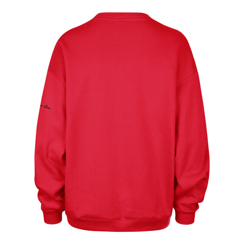 OHIO STATE BUCKEYES STONEY CLOVER LANE X '47 OVERSIZED GLITTER ARCH CREW WOMENS