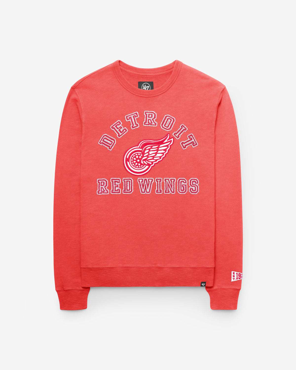DETROIT RED WINGS VINTAGE CALDERWOOD WELL WORN '47 FRENCH TERRY CREW
