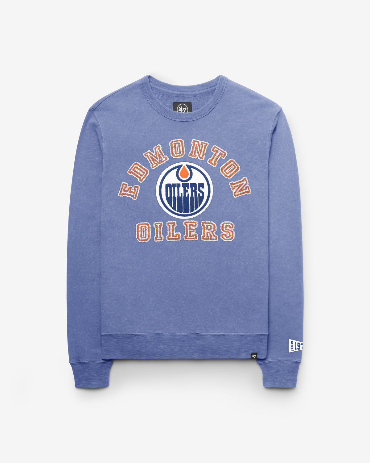 EDMONTON OILERS VINTAGE CALDERWOOD WELL WORN '47 FRENCH TERRY CREW