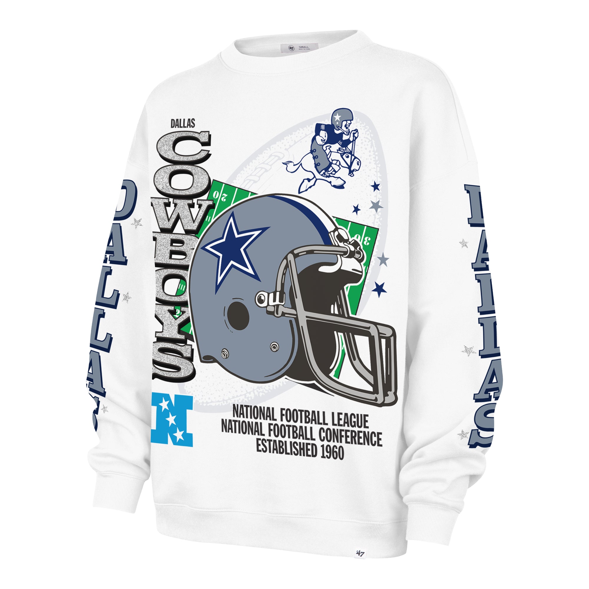 DALLAS COWBOYS HISTORIC THUNDEROUS '47 WOMEN'S OVERSIZED CREW