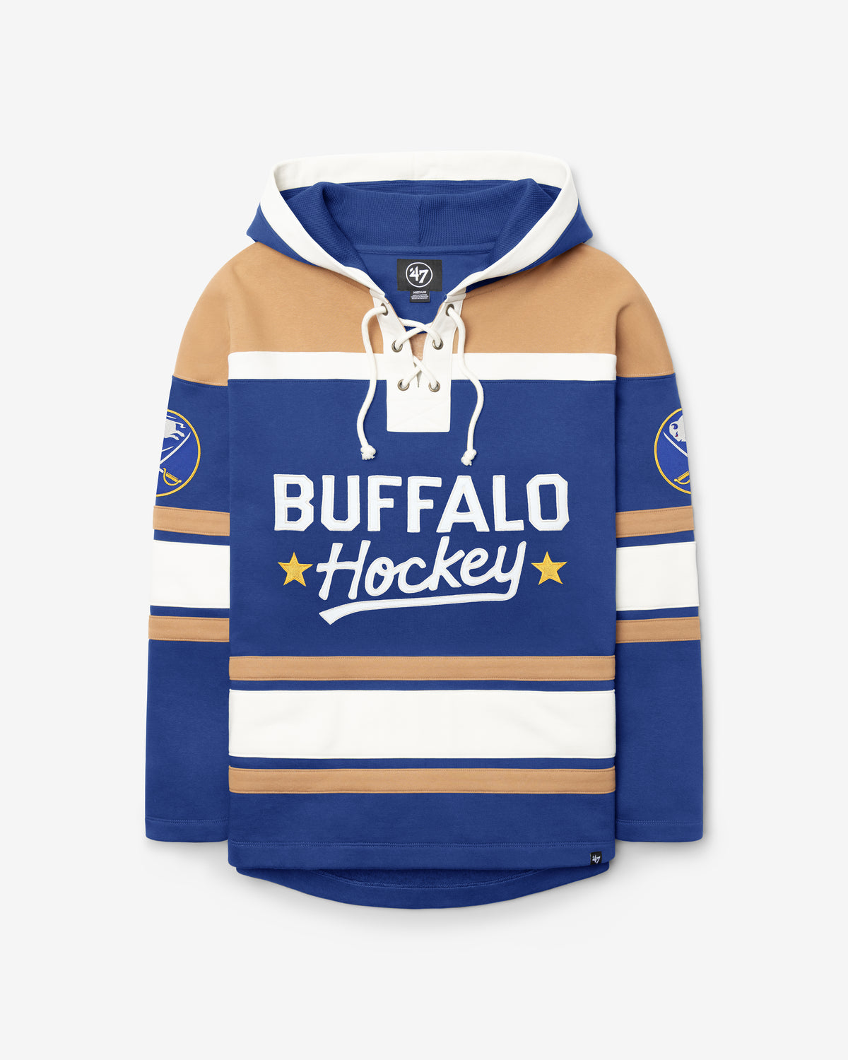 BUFFALO SABRES BLOCK SCRIPT SUPERIOR '47 LACER HOOD