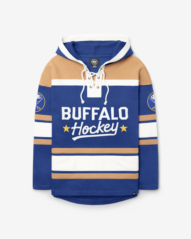 BUFFALO SABRES BLOCK SCRIPT SUPERIOR '47 LACER HOOD