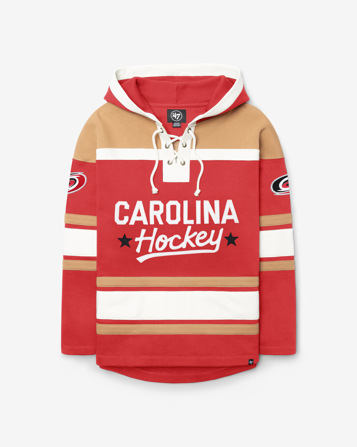 CAROLINA HURRICANES BLOCK SCRIPT SUPERIOR '47 LACER HOOD