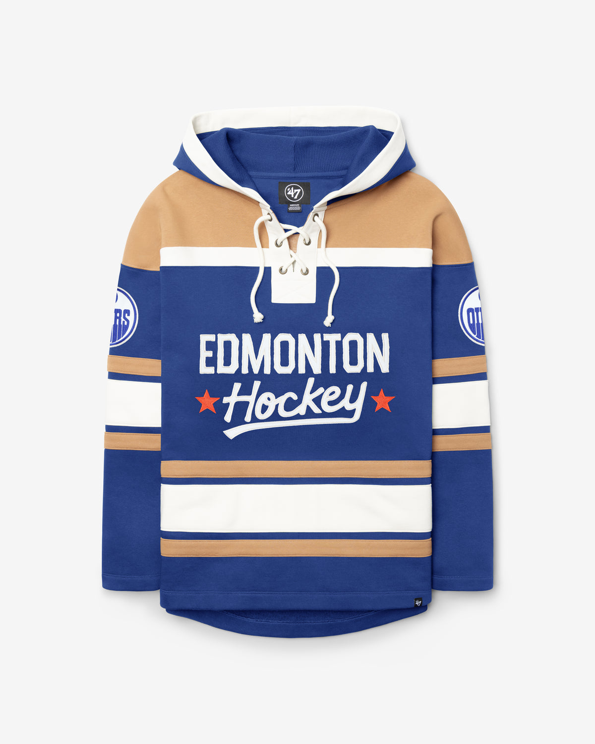 EDMONTON OILERS BLOCK SCRIPT SUPERIOR '47 LACER HOOD