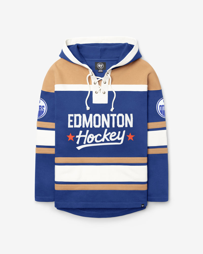 EDMONTON OILERS BLOCK SCRIPT SUPERIOR '47 LACER HOOD