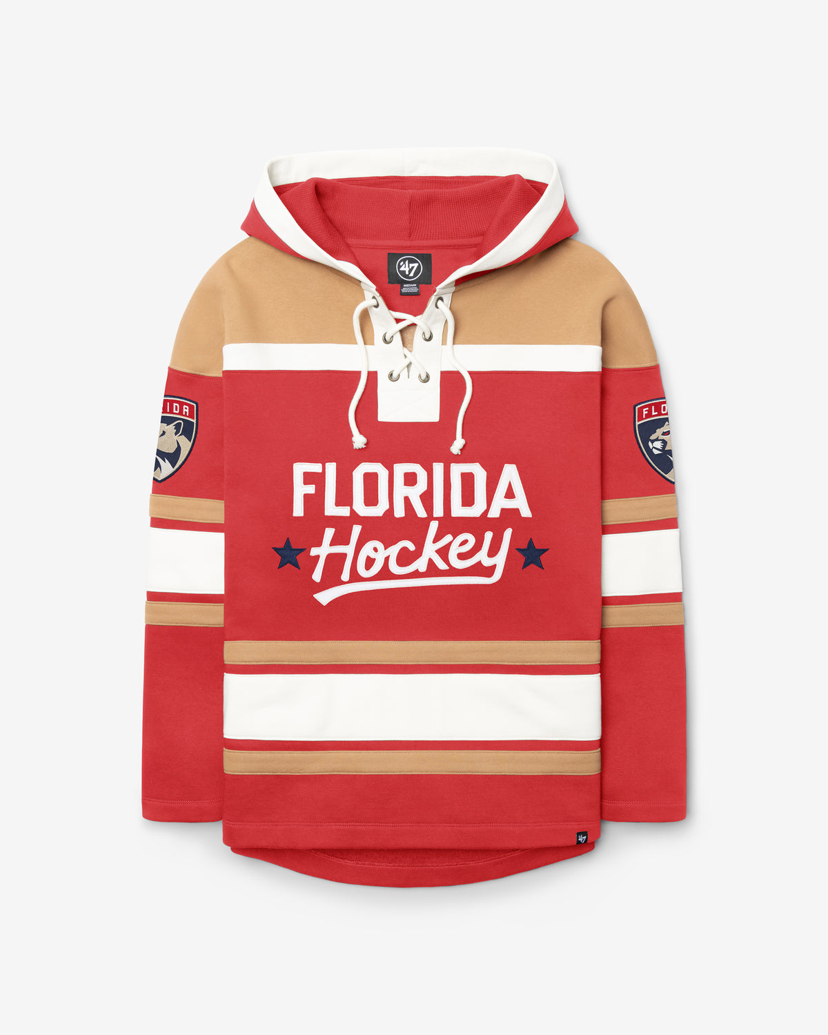 FLORIDA PANTHERS BLOCK SCRIPT SUPERIOR '47 LACER HOOD