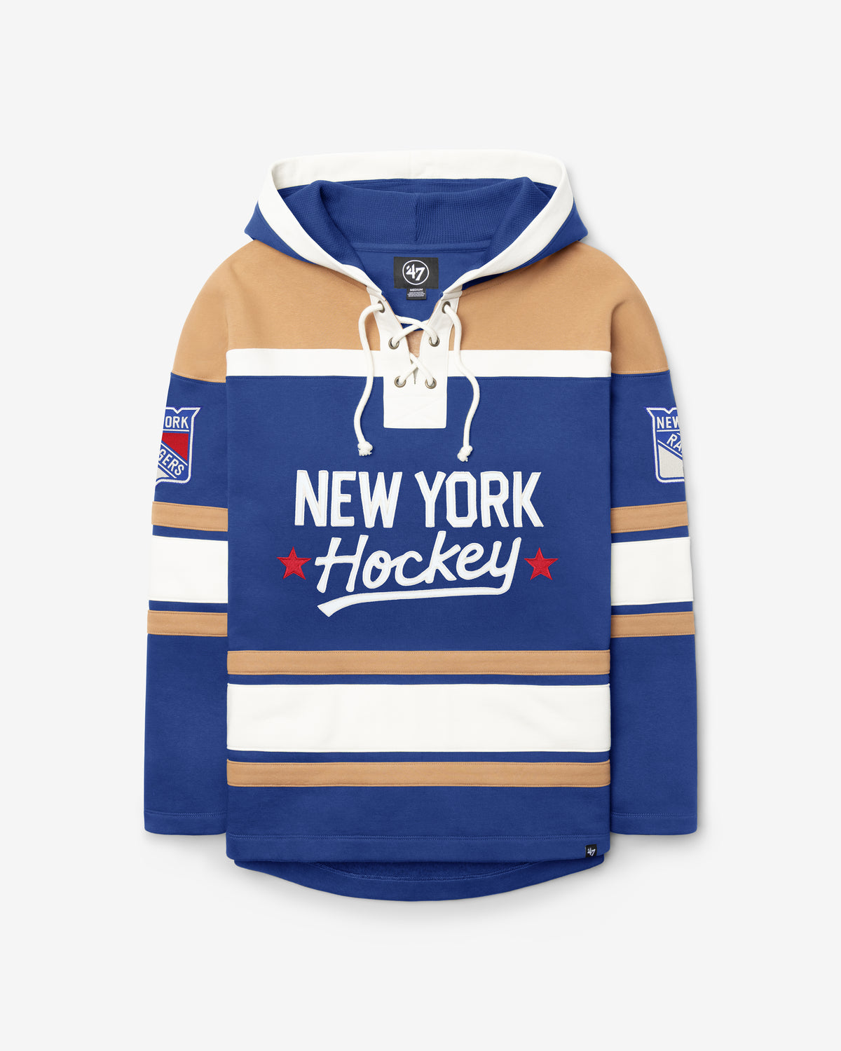 NEW YORK RANGERS BLOCK SCRIPT SUPERIOR '47 LACER HOOD