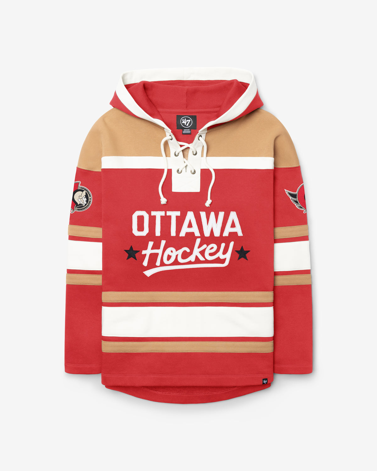 OTTAWA SENATORS BLOCK SCRIPT SUPERIOR '47 LACER HOOD