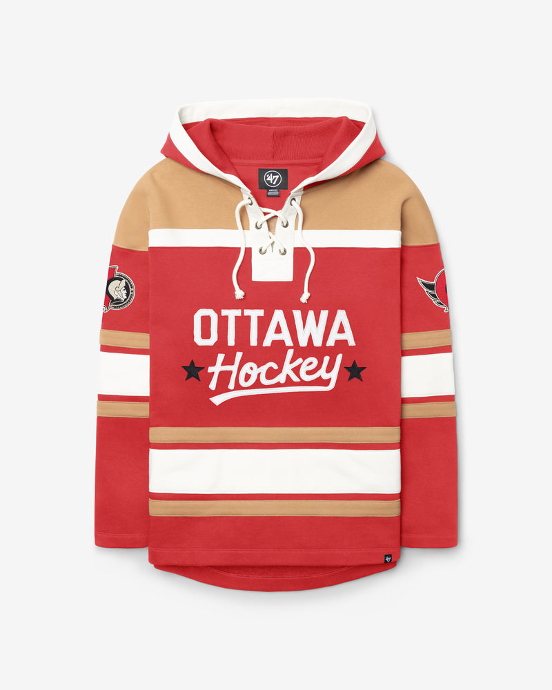 OTTAWA SENATORS BLOCK SCRIPT SUPERIOR '47 LACER HOOD