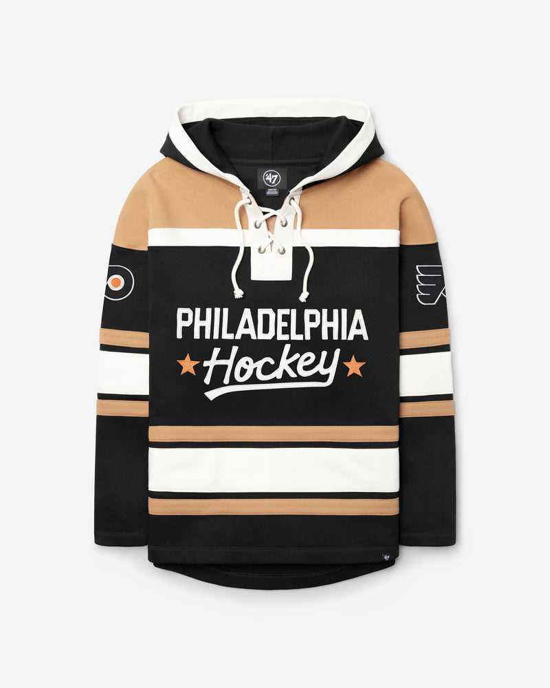 PHILADELPHIA FLYERS BLOCK SCRIPT SUPERIOR '47 LACER HOOD
