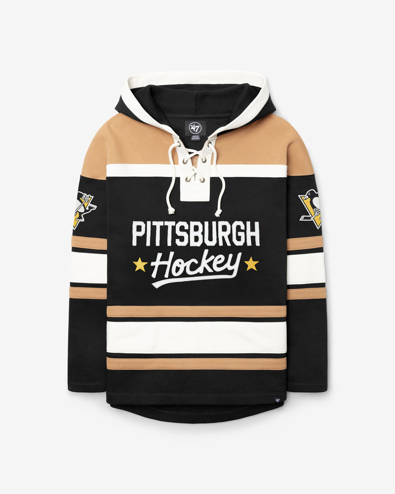 PITTSBURGH PENGUINS BLOCK SCRIPT SUPERIOR '47 LACER HOOD