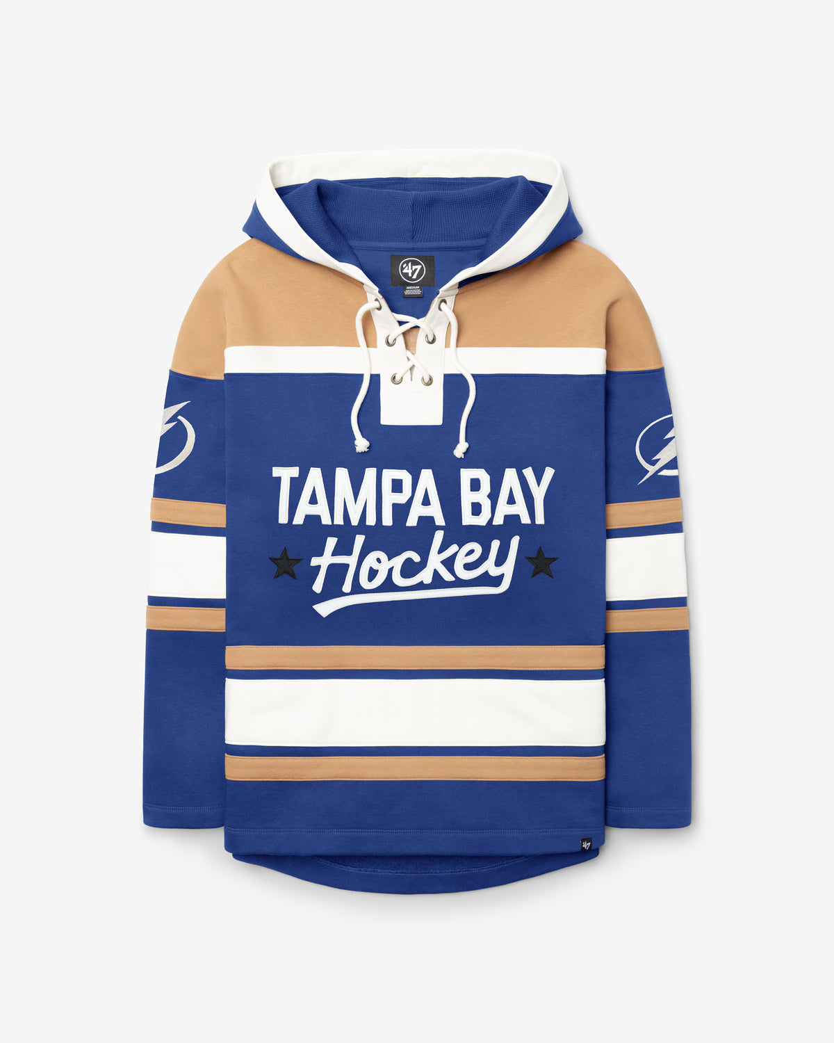 TAMPA BAY LIGHTNING BLOCK SCRIPT SUPERIOR '47 LACER HOOD