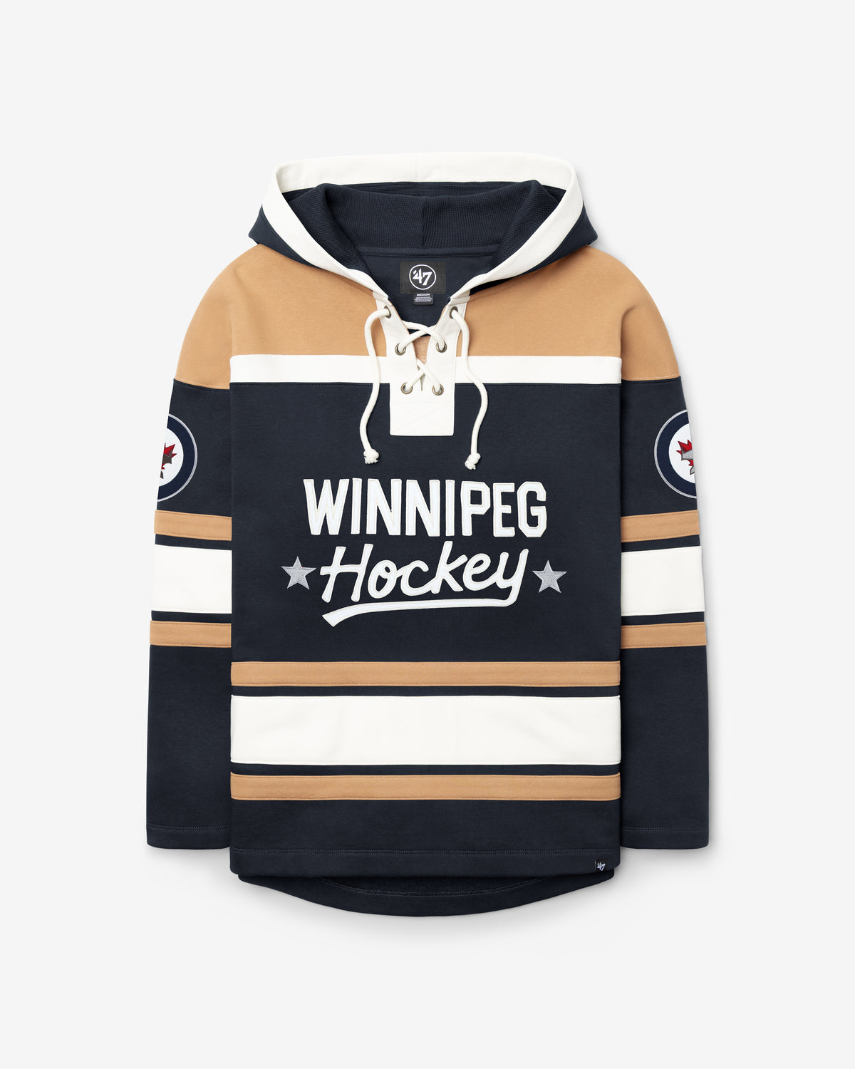 WINNIPEG JETS BLOCK SCRIPT SUPERIOR '47 LACER HOOD