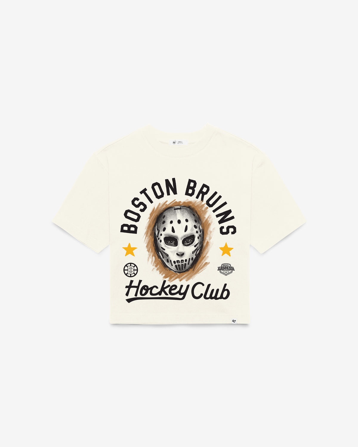 BOSTON BRUINS ARCH MASK '47 FOUNDATION CROP TEE WOMENS