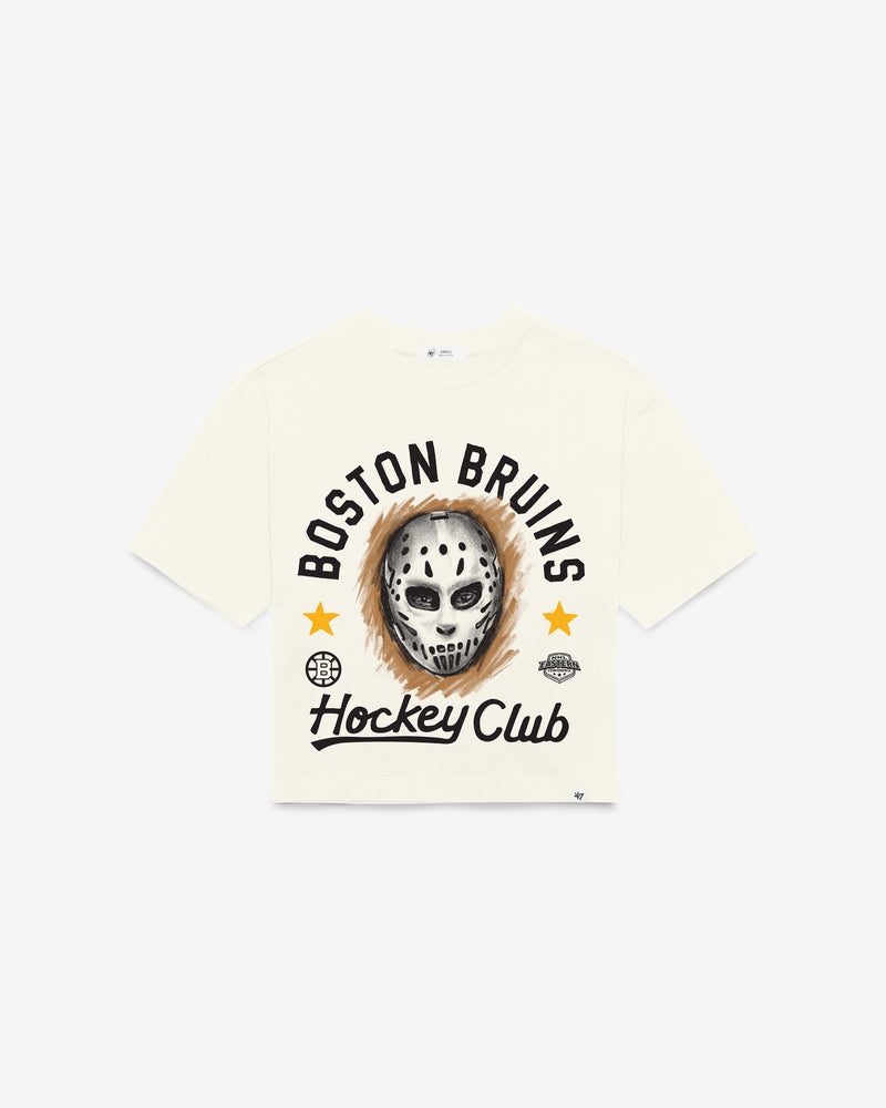 BOSTON BRUINS ARCH MASK '47 FOUNDATION CROP TEE WOMENS